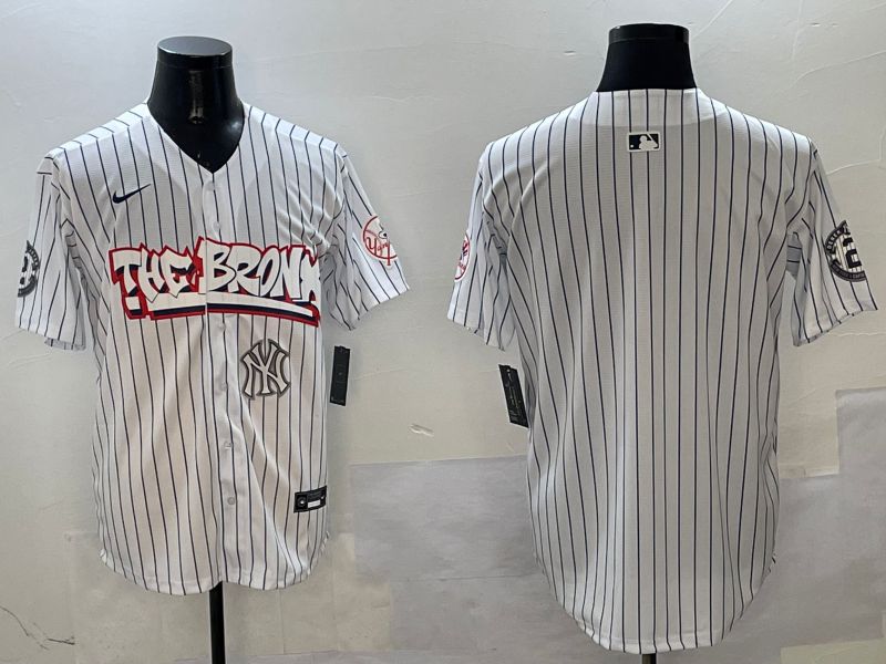 Men New York Yankees Blank White Stripe four generations Joint Name 2025 Nike MLB Jersey style 26->new york yankees->MLB Jersey